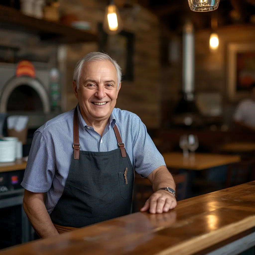 Proprietário de restaurante representando alimentação e bebidas